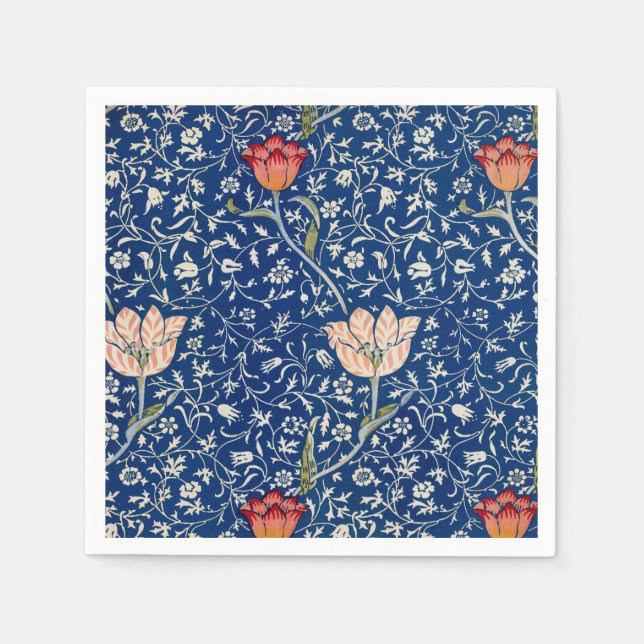 William Morris Medway Blue Floral Serviette (Vorderseite)