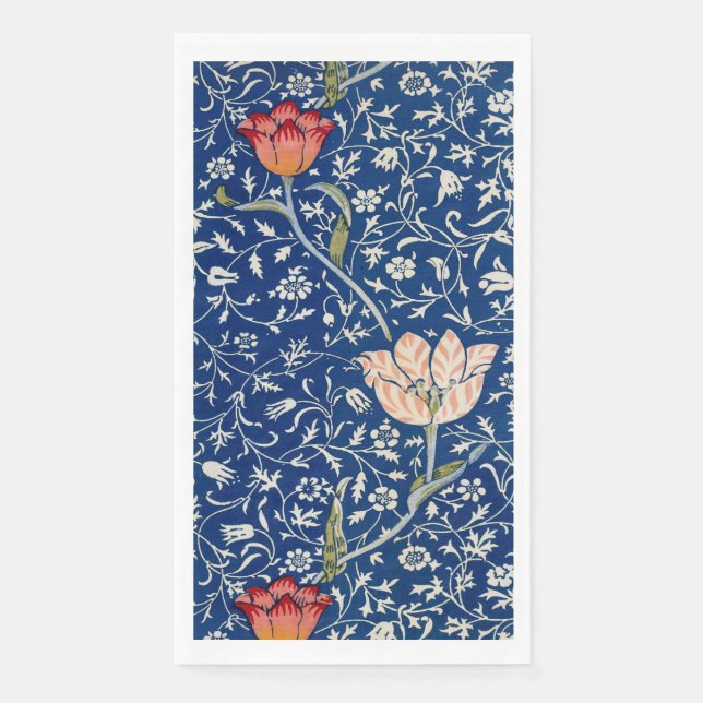 William Morris Medway Blue Floral Serviette (Vorderseite)