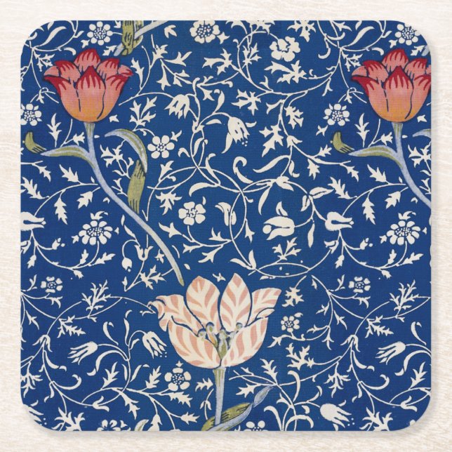 William Morris Medway Pattern Rechteckiger Pappuntersetzer (Vorderseite)