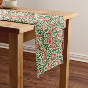 William Morris Michaelmas Daisy Blume Pink Green Großer Tischläufer