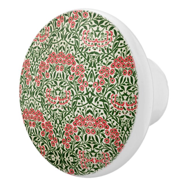 William Morris Michaelmas Daisy Blume Pink Green Keramikknauf (Rechts)