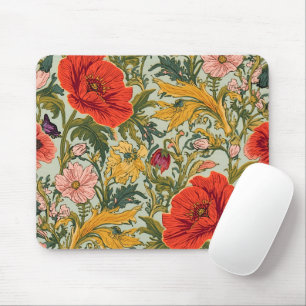 William Morris Mohnblumen Art Nouveau Muster  Mousepad