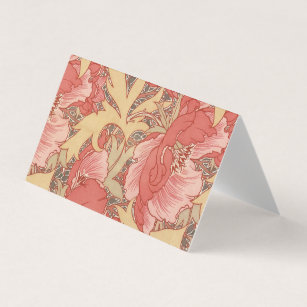 William Morris-Mohnblumen-Blumenkunst Nouveau Visitenkarten