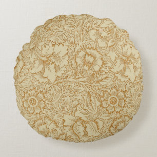 William Morris Mohnblumen-Blumentapete Rundes Kissen