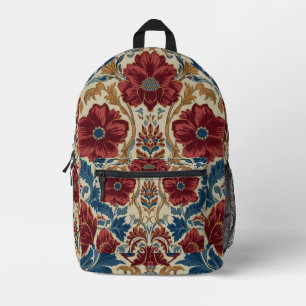 William Morris Mohnblumen im Art Nouveau Stil Bedruckter Rucksack
