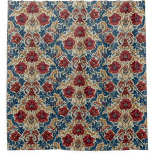 William Morris Mohnblumen im Art Nouveau Stil Duschvorhang