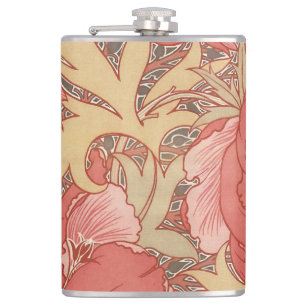 William Morris Mohnblumen im Art Nouveau Stil Flachmann
