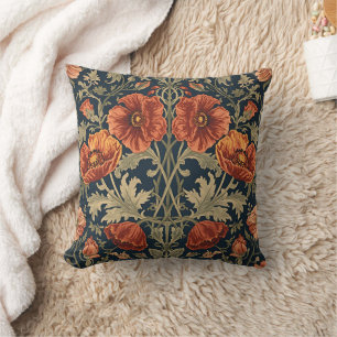 William Morris Mohnblumen im Art Nouveau Stil Kissen