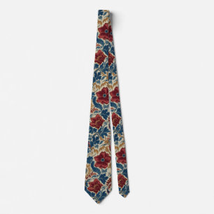 William Morris Mohnblumen im Art Nouveau Stil Krawatte