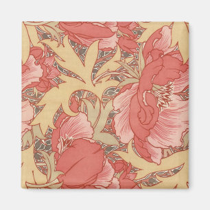 William Morris Mohnblumen im Art Nouveau Stil Magnet