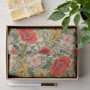 William Morris Mohnblumen im Art Nouveau Stil Seidenpapier