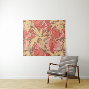 William Morris Mohnblumen im Art Nouveau Stil Wandteppich