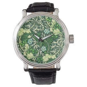 William Morris - Muster der grünen Algen Armbanduhr