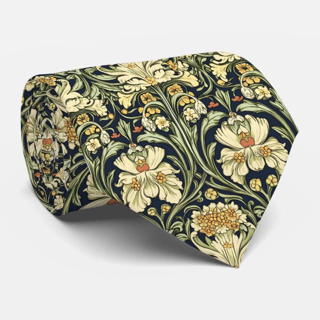 William Morris Muster Krawatte (Gerollt)