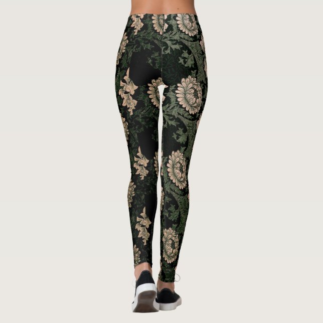 William Morris, Muster, neu gestaltet, dunkle Farb Leggings (Rückseite)