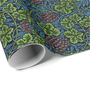 William Morris Muster, Wein in Blau Geschenkpapier