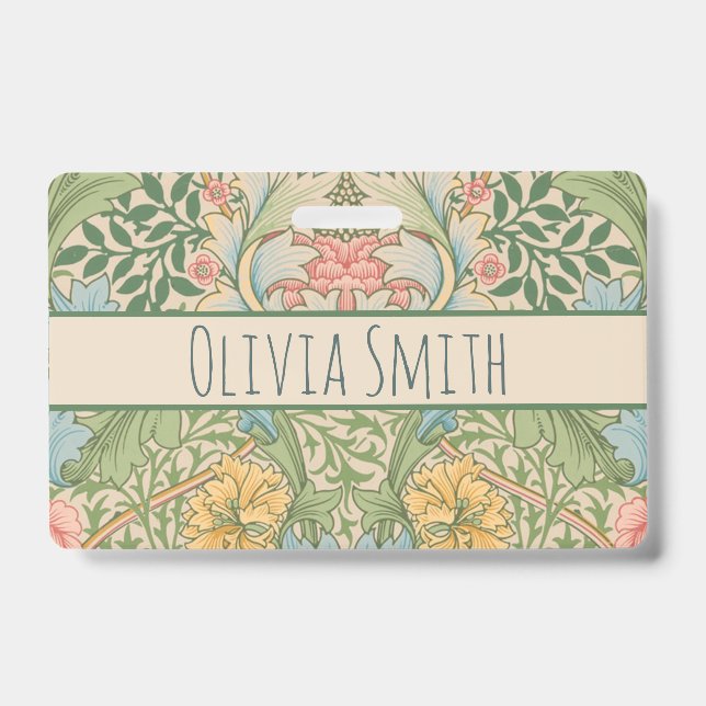 William Morris Myrtle Blume Floral Botanical Ausweis (Vorderseite)