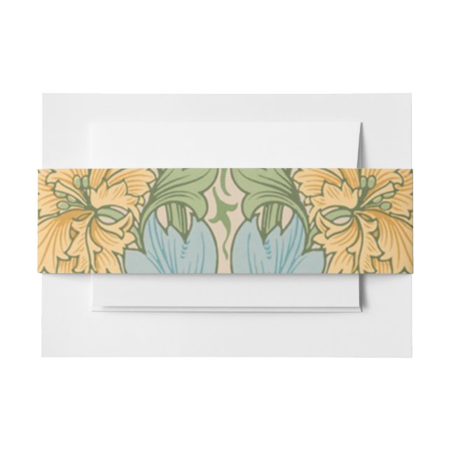 William Morris Myrtle Blume Floral Botanical Einladungsbanderole (Vorderseite Beispiel)