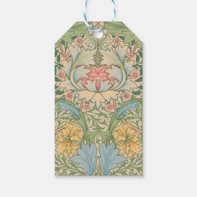 William Morris Myrtle Blume Floral Botanical Geschenkanhänger (Vorderseite)