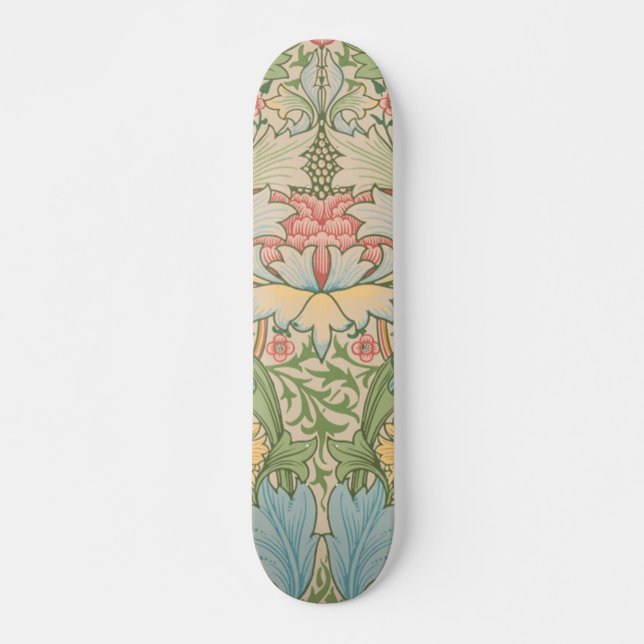 William Morris Myrtle Blume Floral Botanical Skateboard (Vorne)