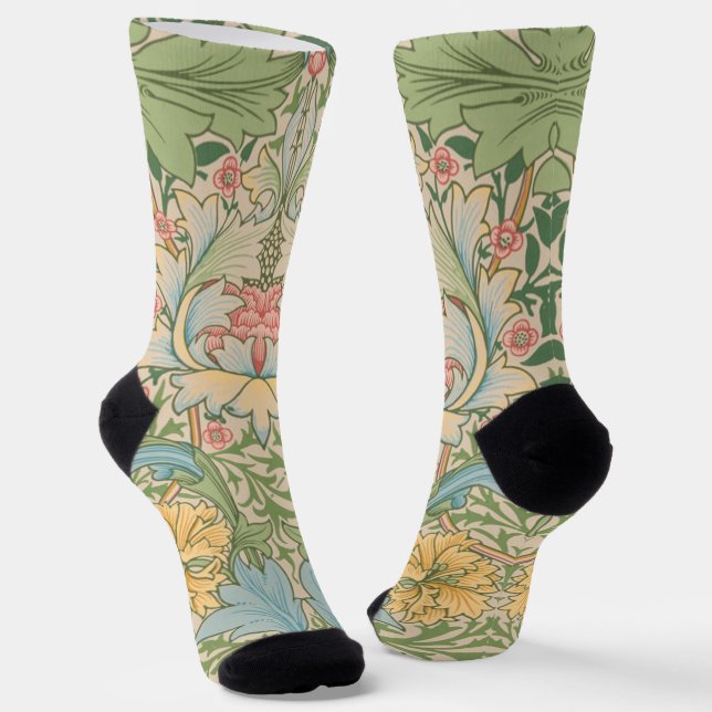 William Morris Myrtle Blume Floral Botanical Socken (Gewinkelt)