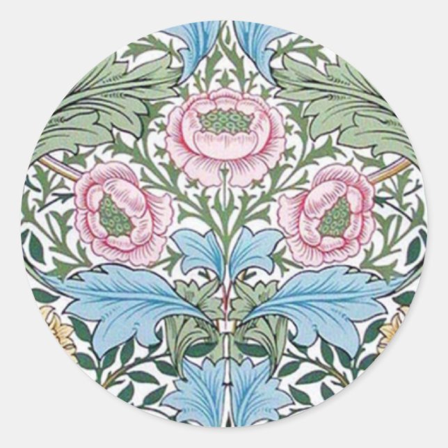 William Morris Myrtle Chintz Pattern Stickers (Vorderseite)