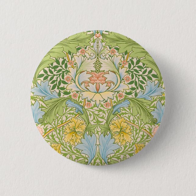 William Morris Myrtle Garden Floral Klassiker Button (Vorderseite)