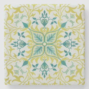 William Morris nahtloses Deckenmuster in Limetteng Steinuntersetzer