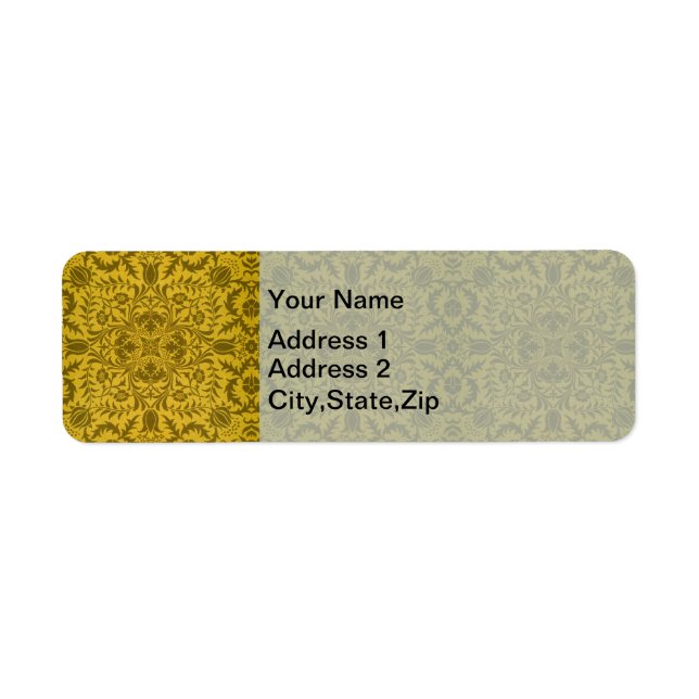 William Morris nahtloses Reben-Gold-Gelb-Muster (Vorne)