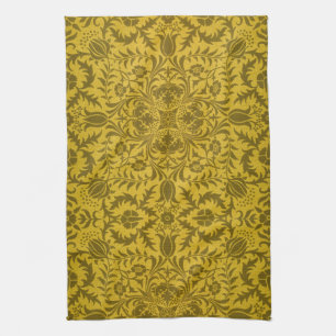 William Morris nahtloses Reben-Gold-Gelb-Muster Geschirrtuch