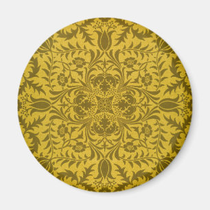 William Morris nahtloses Reben-Gold-Gelb-Muster Magnet