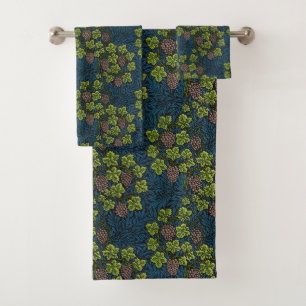 William Morris Nahtloses Weinreben Schwarz Muster Badhandtuch Set