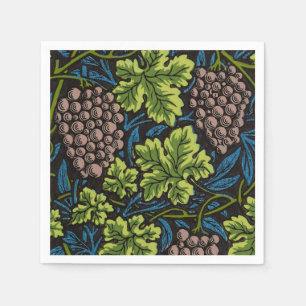 William Morris Nahtloses Weinreben Schwarz Muster Serviette