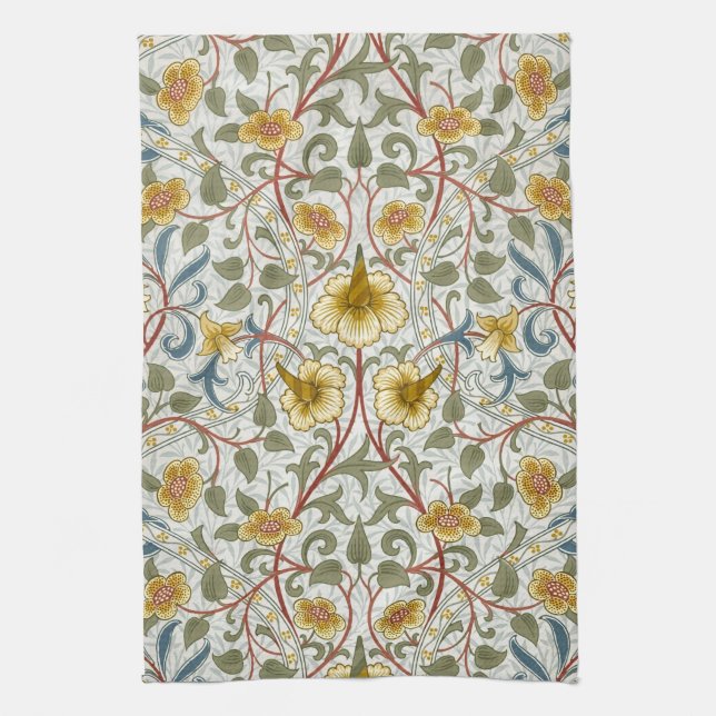 William Morris Narzissen-Blumenmuster Geschirrtuch (Vertikal)