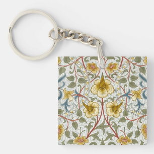 William Morris Narzissen-Blumenmuster Schlüsselanhänger