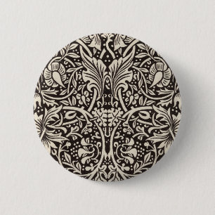 William Morris Narzissen-Blumentapetenmuster Button