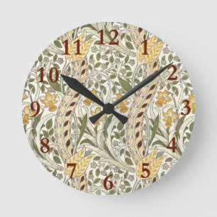 William Morris Narzissengarten-Blumen-Klassiker-Bo Runde Wanduhr