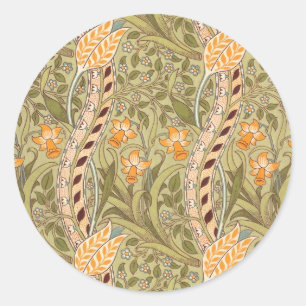 William Morris Narzissengarten-Blumen-Klassiker-Bo Runder Aufkleber
