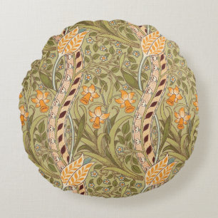 William Morris Narzissengarten-Blumen-Klassiker-Bo Rundes Kissen