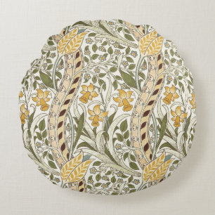 William Morris Narzissengarten-Blumen-Klassiker-Bo Rundes Kissen