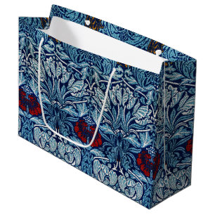 William Morris Navy Blau Tulpen-Rosen-Tapete Große Geschenktüte
