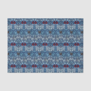 William Morris Navy Blau Tulpen-Rosen-Tapete Seidenpapier