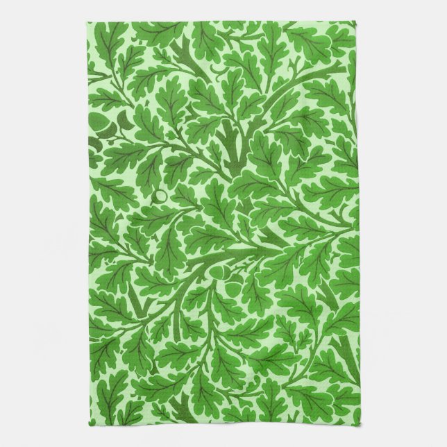 William Morris Oak Blätter, Emerald Green Geschirrtuch (Vertikal)