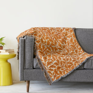 William Morris Oak Blätter, Rust Orange & Cream Decke