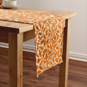 William Morris Oak Blätter, Rust Orange & Cream Kurzer Tischläufer