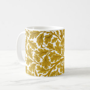 William Morris Oak Blätter, Senf Gelb & Weiß  Kaffeetasse