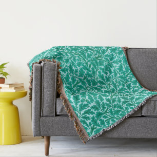 William Morris Oak Blätter, Türkis & Aqua Throw Decke