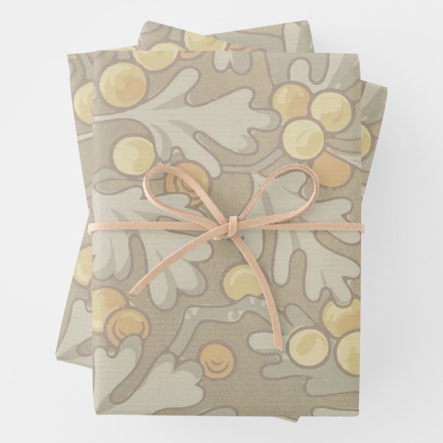 William Morris Oak et papier d'emballage Acorn (En situation)