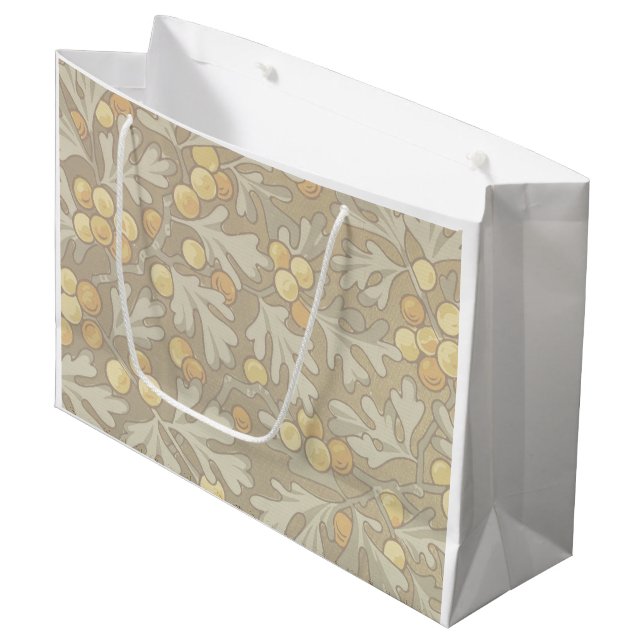 William Morris Oak und Acorn Gift Bag Große Geschenktüte (Vorderseite Schrägansicht)