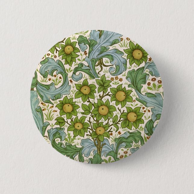 William Morris' Obstgartenmuster Art Nouveau Button (Vorderseite)